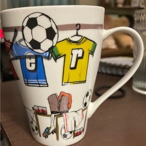 Soccer-Themed Mug with Colorful Design